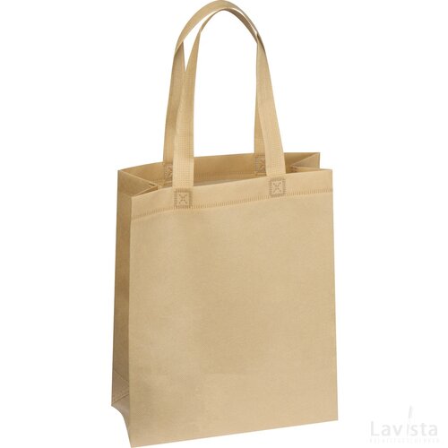 Non woven tas 80 grams met bodem beige