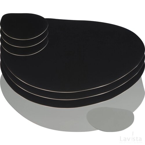 8-delige placemet-set zwart
