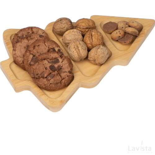 Serveerplank van bamboe beige