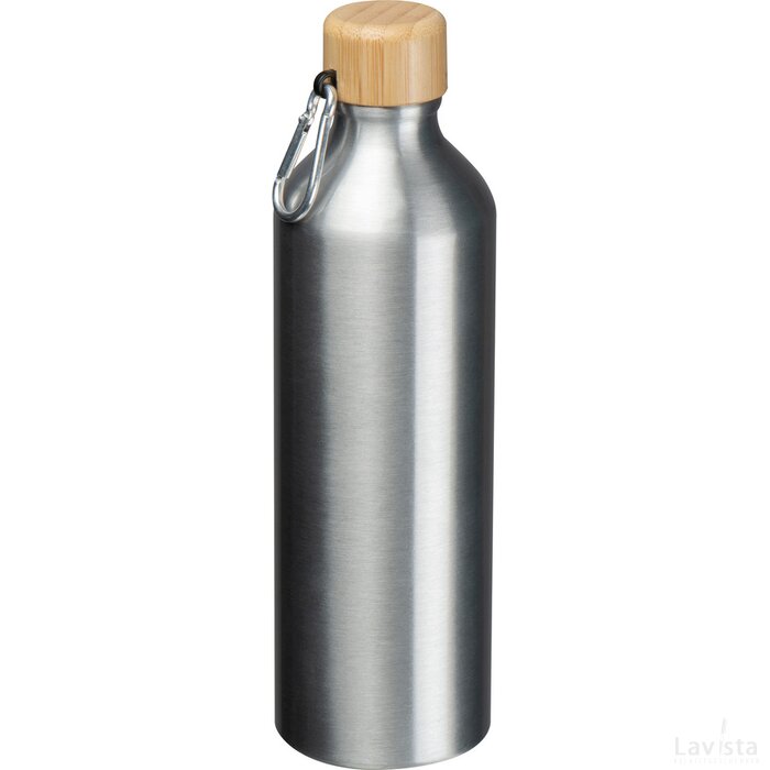 Drinkfles van gerecycled aluminium zilvergrijs