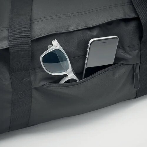 Grote sporttas in 300d rpet Valley duffle zwart