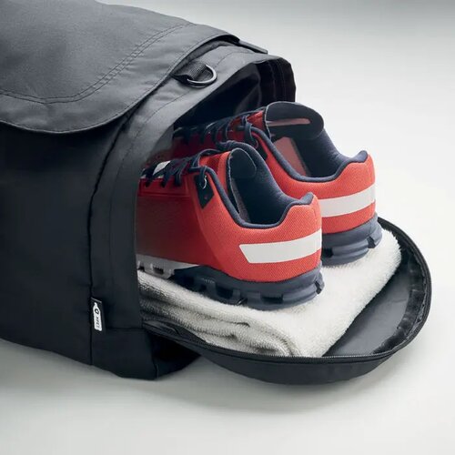 Grote sporttas in 300d rpet Valley duffle zwart