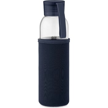 Gerecyclede glazen fles 500 ml Ebor donker marineblauw