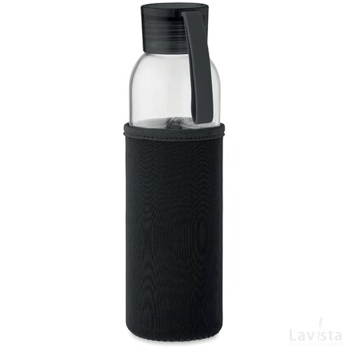 Gerecyclede glazen fles 500 ml Ebor zwart
