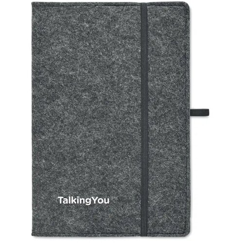 A5 notitieboekje rpet vilt Feltbook donker grijs