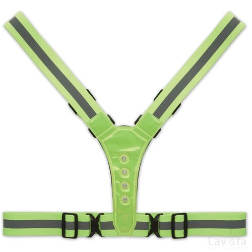 Reflecterende riem met led Roundvisible neon groen