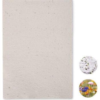 A4 zaadpapier wilde bloemen Asidi wit