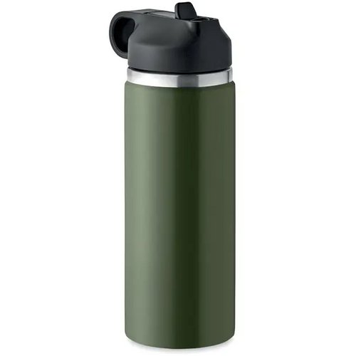 Gerecycled RVS thermosfles met rietje (500 ml) Groen