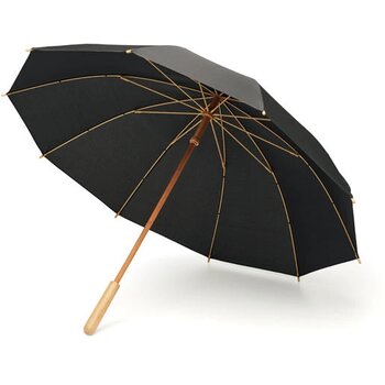 23,5 inch rpet/bamboe paraplu Tutendo zwart