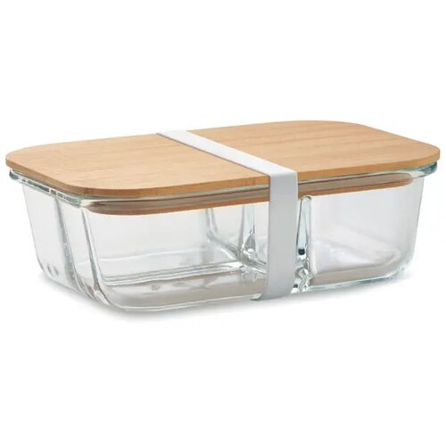 Glazen lunchbox met bamboe deksel Tundra 3 Transparant