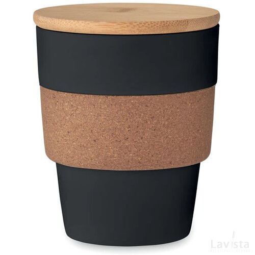 Beker in gerecycled pp 300 ml Galao zwart
