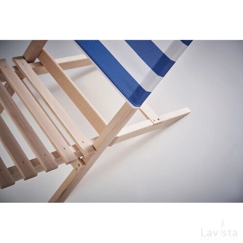 Opvouwbare houten strandstoel Marinero wit/blauw