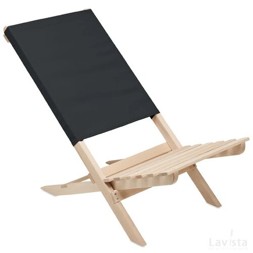 Opvouwbare houten strandstoel Marinero zwart
