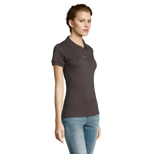 Prime dames polo200g Prime women donker grijs