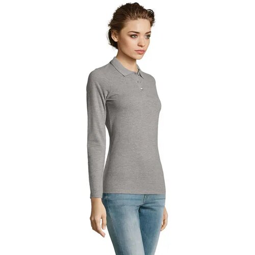 Perfect dames lsl polo 180 Perfect lsl women grey melange