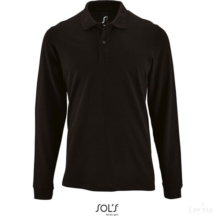 Perfect heren polo lm 180g Perfect lsl men zwart