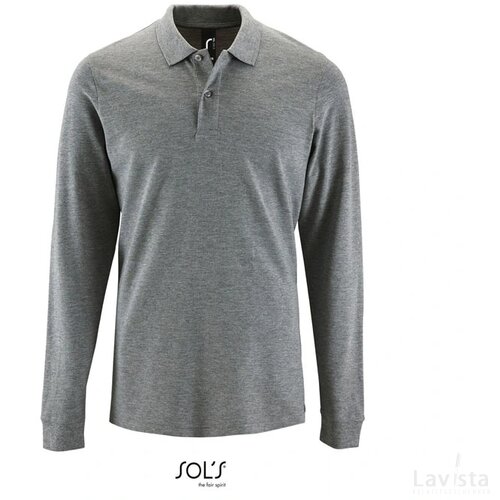 Perfect men lsl polo 180g Perfect lsl men grey melange