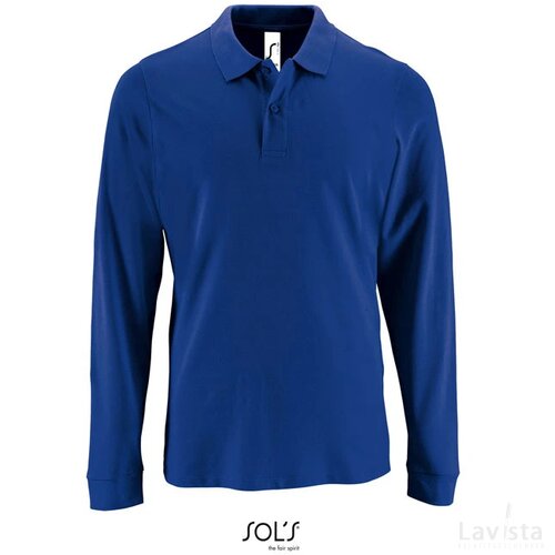 Perfect men lsl polo 180g Perfect lsl men koningsblauw