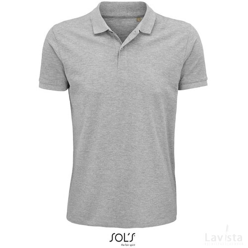Planet heren polo 170g Planet men grey melange