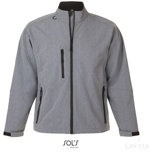 Relax heren shoftshell 340g Relax grijs melange