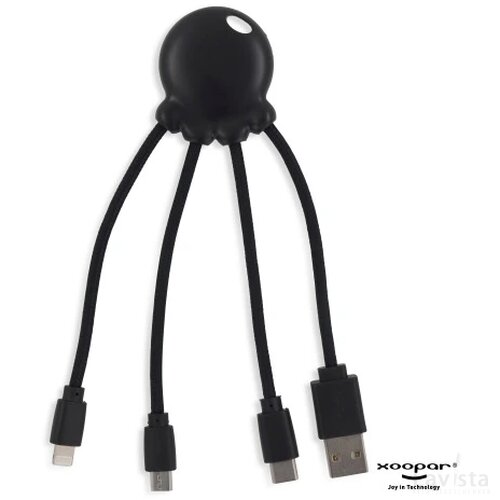 2087 | Xoopar Eco Octopus Ocean GRS Charging cable zwart
