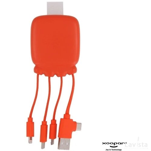 3192 | Xoopar Octopus Gamma 2 Bio Charging cable with 3.000mAh Powerbank oranje