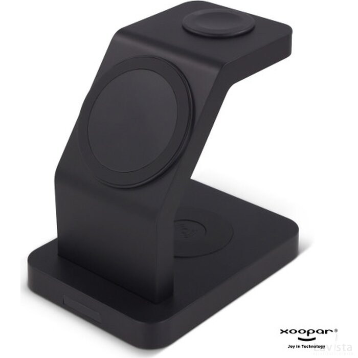 2708 | Xoopar Icon 3 in 1 Magnetic Wireless charger zwart