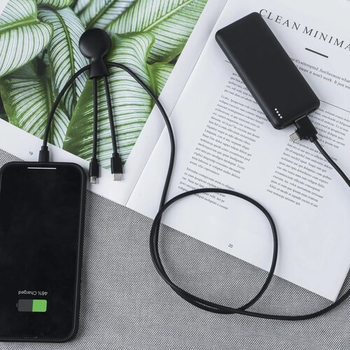 Xoopar Mr. Bio Powerbank en oplaadkabel Zwart