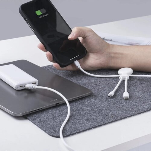 Xoopar Mr. Bio Powerbank en oplaadkabel Wit