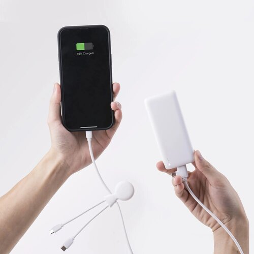 Xoopar Mr. Bio Powerbank en oplaadkabel Wit