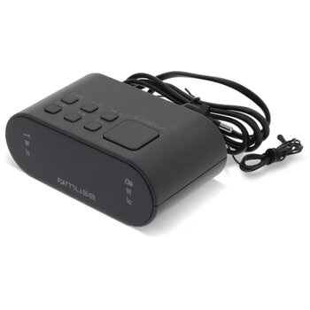 Muse Clock Radio FM Zwart