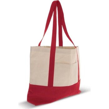 Strandtas katoenen canvas OEKO-TEX® 280g/m² 42x10x30cm rood