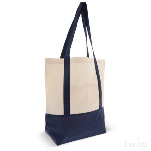 Draagtas OEKO-TEX® katoen 140g/m² 40x10x35cm donker blauw