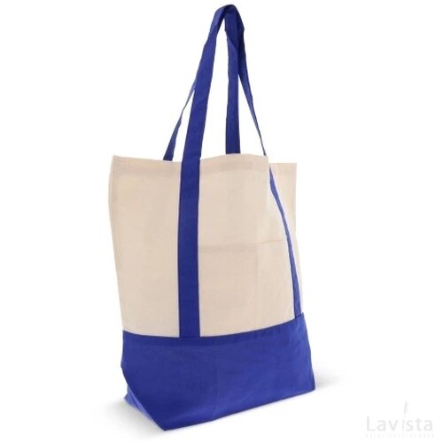 Draagtas OEKO-TEX® katoen 140g/m² 40x10x35cm blauw