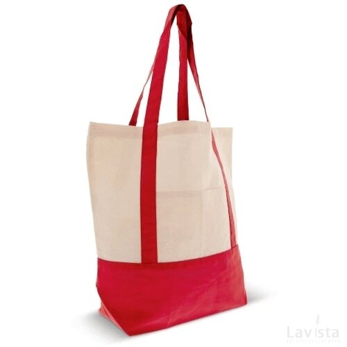 Draagtas OEKO-TEX® katoen 140g/m² 40x10x35cm rood