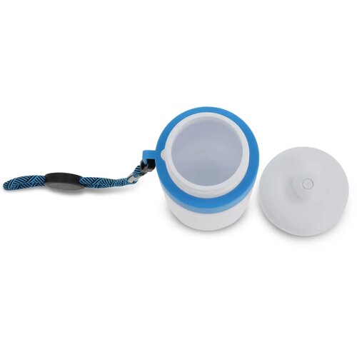 Bidon met rand en koord 500ml wit / licht blauw