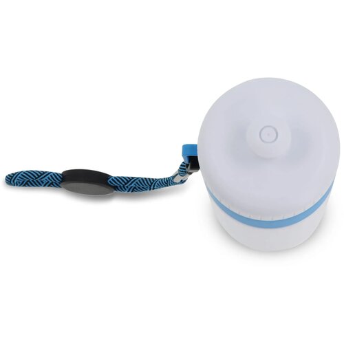 Bidon met rand en koord 500ml wit / licht blauw