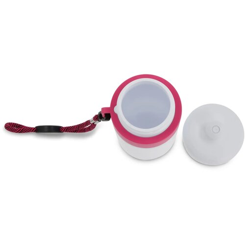 Bidon met rand en koord 500ml wit / roze
