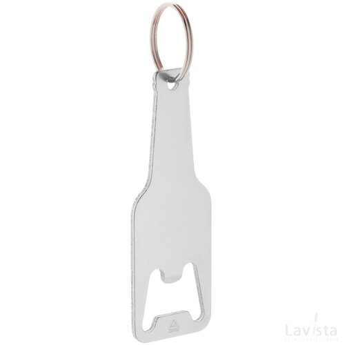Flesvormige flesopener met hanger Zilver