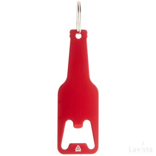 Flesvormige flesopener met hanger Rood