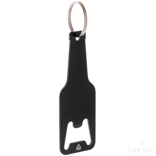 Flesvormige flesopener met hanger Zwart
