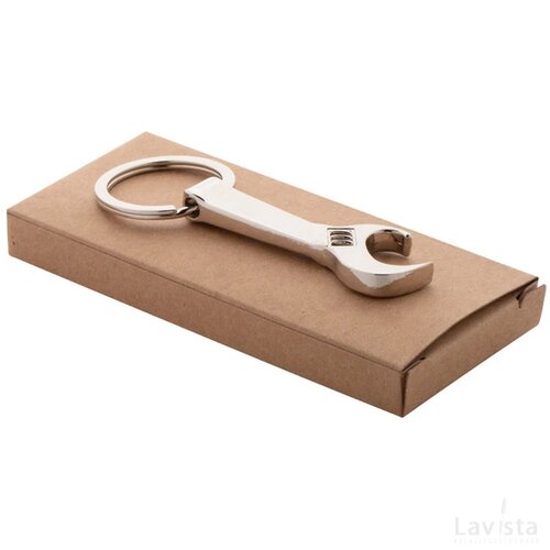Spanner Flesopener Sleutelhanger Zilver
