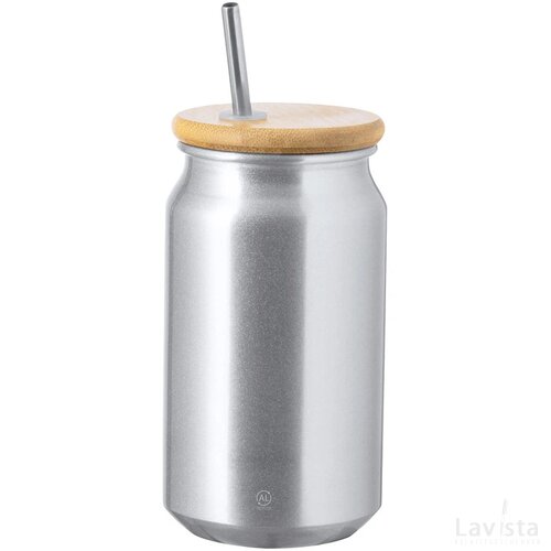 Audrey Mason Jar Beker Zilver