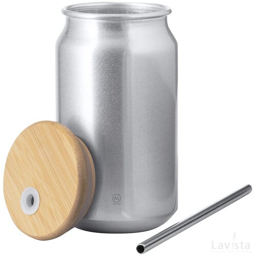 Audrey Mason Jar Beker Zilver