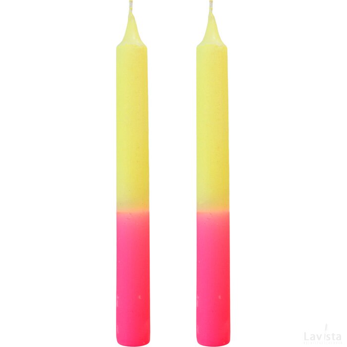 SENZA Duo Dinerkaarsen Geel/Roze