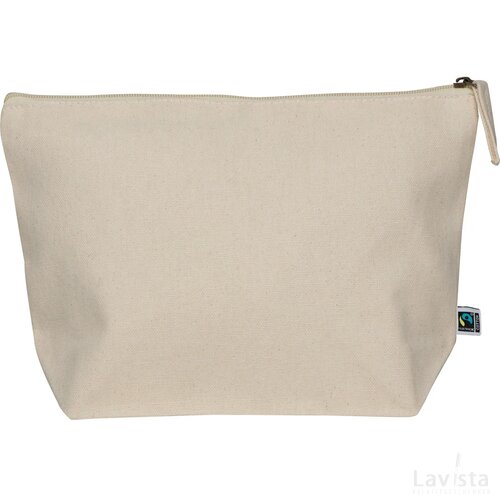 Fairtrade katoenen toilettas beige