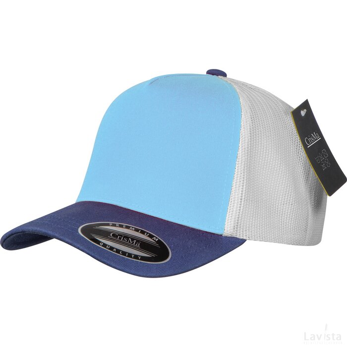 Crisma cap met meshinzet lichtblauw