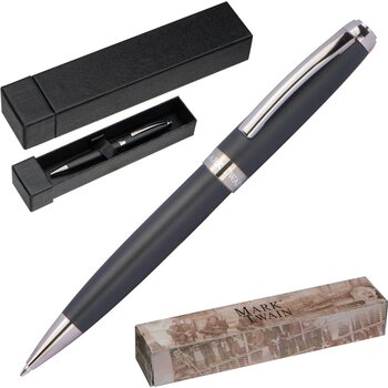 Mark Twain pen met draaimechanisme zwart