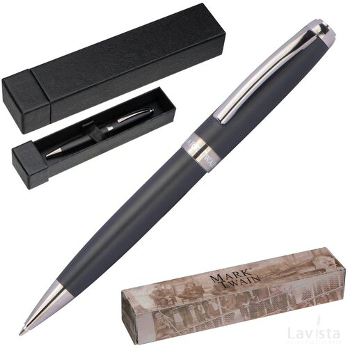 Mark Twain pen met draaimechanisme zwart
