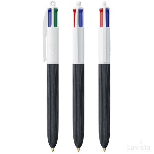BIC® 4 Colours Wood Style wit/zwart